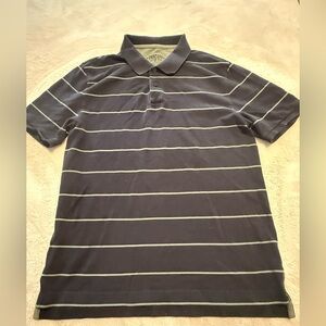 Men's Charles Tyrwhitt Navy Striped Polo Shirt. Size Slim Fit Large.